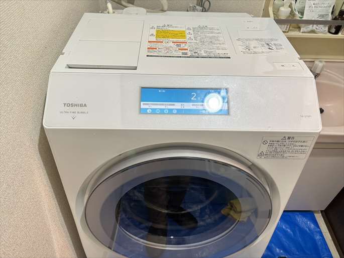 乾燥フィルターの目詰まりに気づいてますか？目黒区でのドラム式洗濯機(東芝TW-127XP1)分解掃除事例