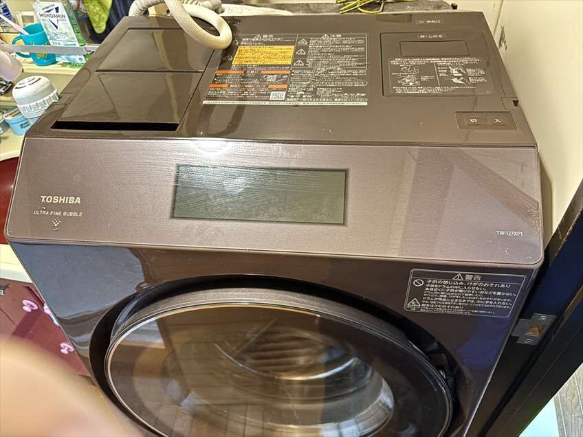「割り箸落とした⁉︎」江戸川区でのドラム式洗濯機(東芝TW-127XP1)分解清掃事例